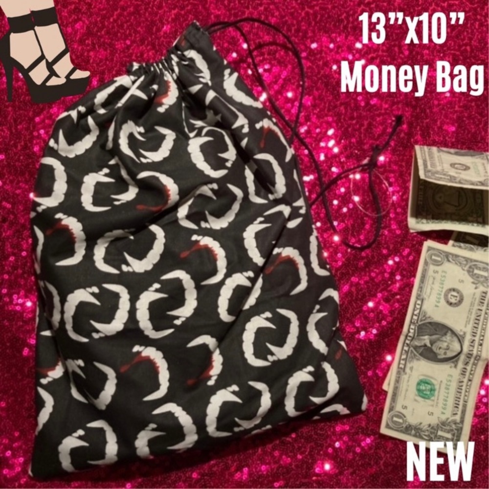 Vampire Fangs Bite Death Kiss Stripper Money Bag Dancewear Club Rave goth emo